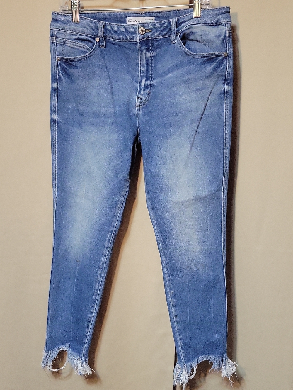 KanCan Light Blue Ankle Crop Distressed Skinny Jeans